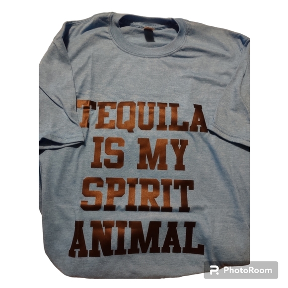 Tequila is my Spirit Animal Tshirt Unisex Size Large Softstyle - Picture 2 of 5